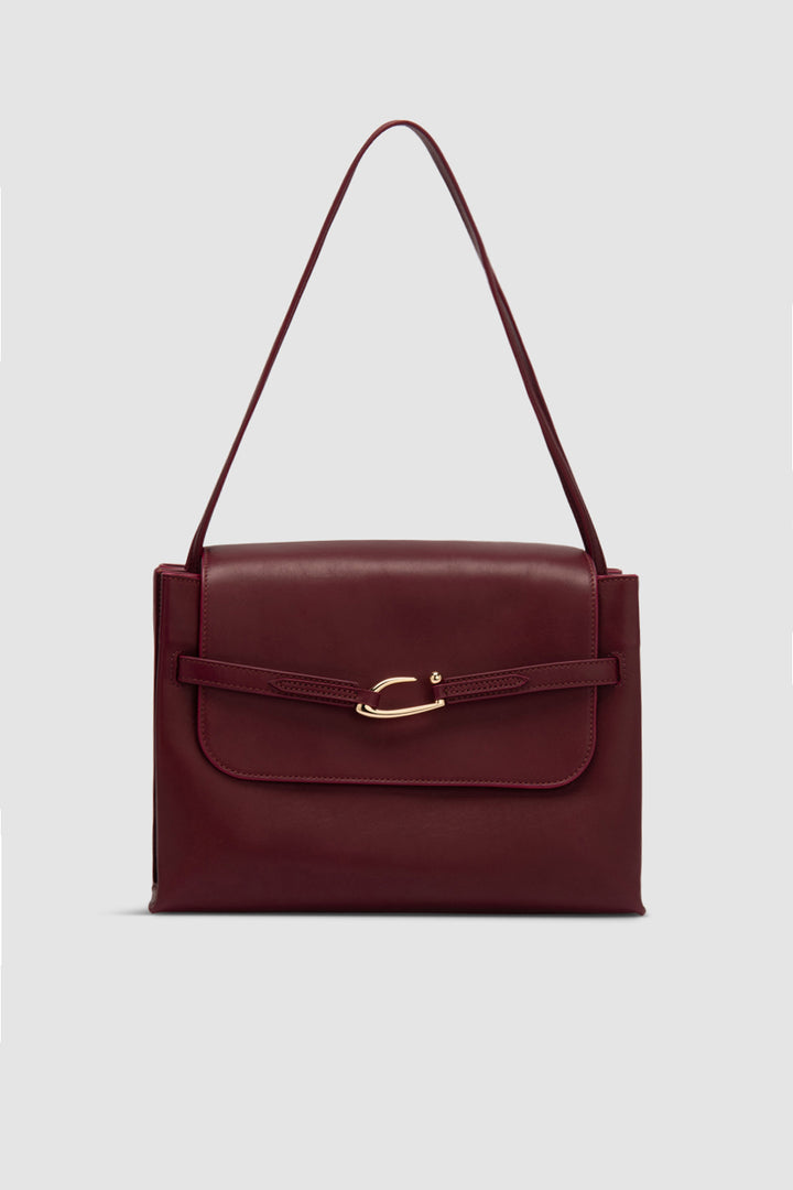 Cora Sour Cherry Nappa Leather Shoulder Bag