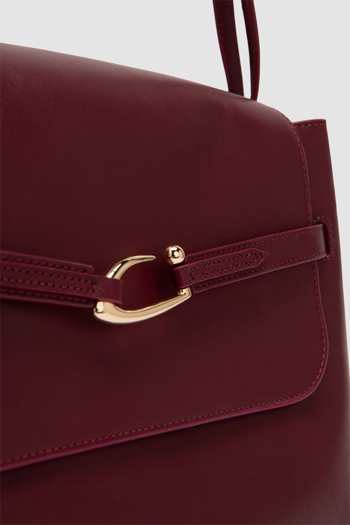 Cora Sour Cherry Nappa Leather Shoulder Bag
