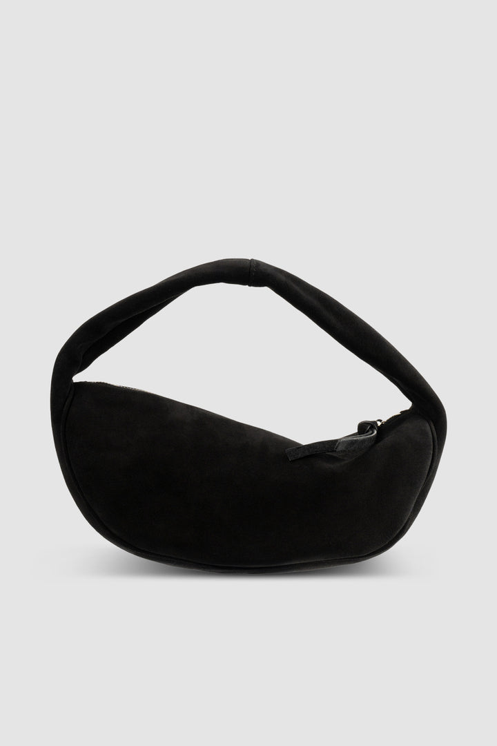 Cush Black Suede Leather Shoulder Bag