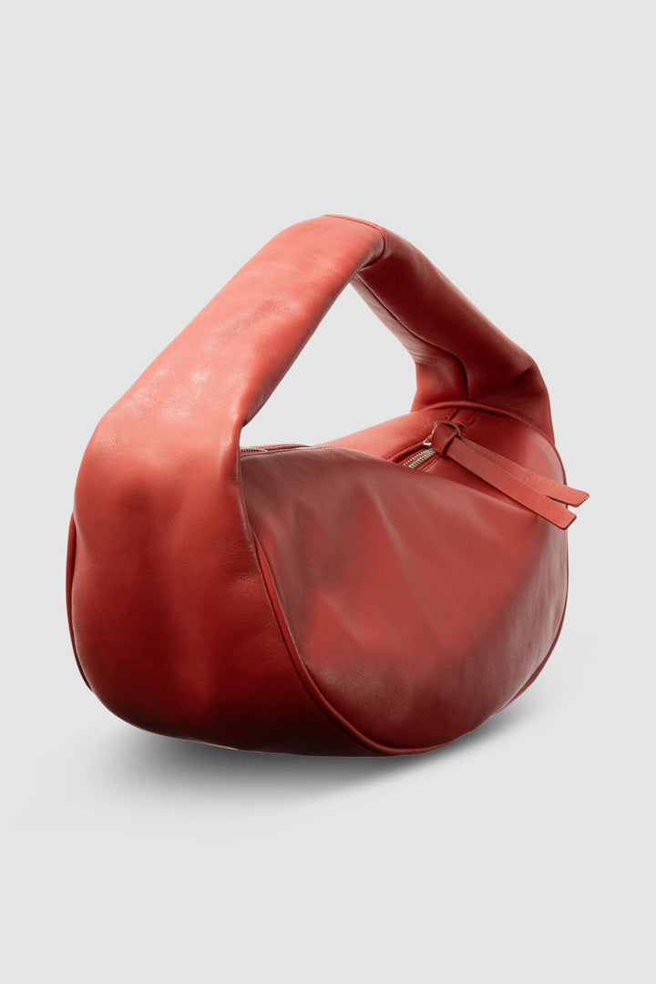 Cush Blood Red Nappa Leather Shoulder Bag