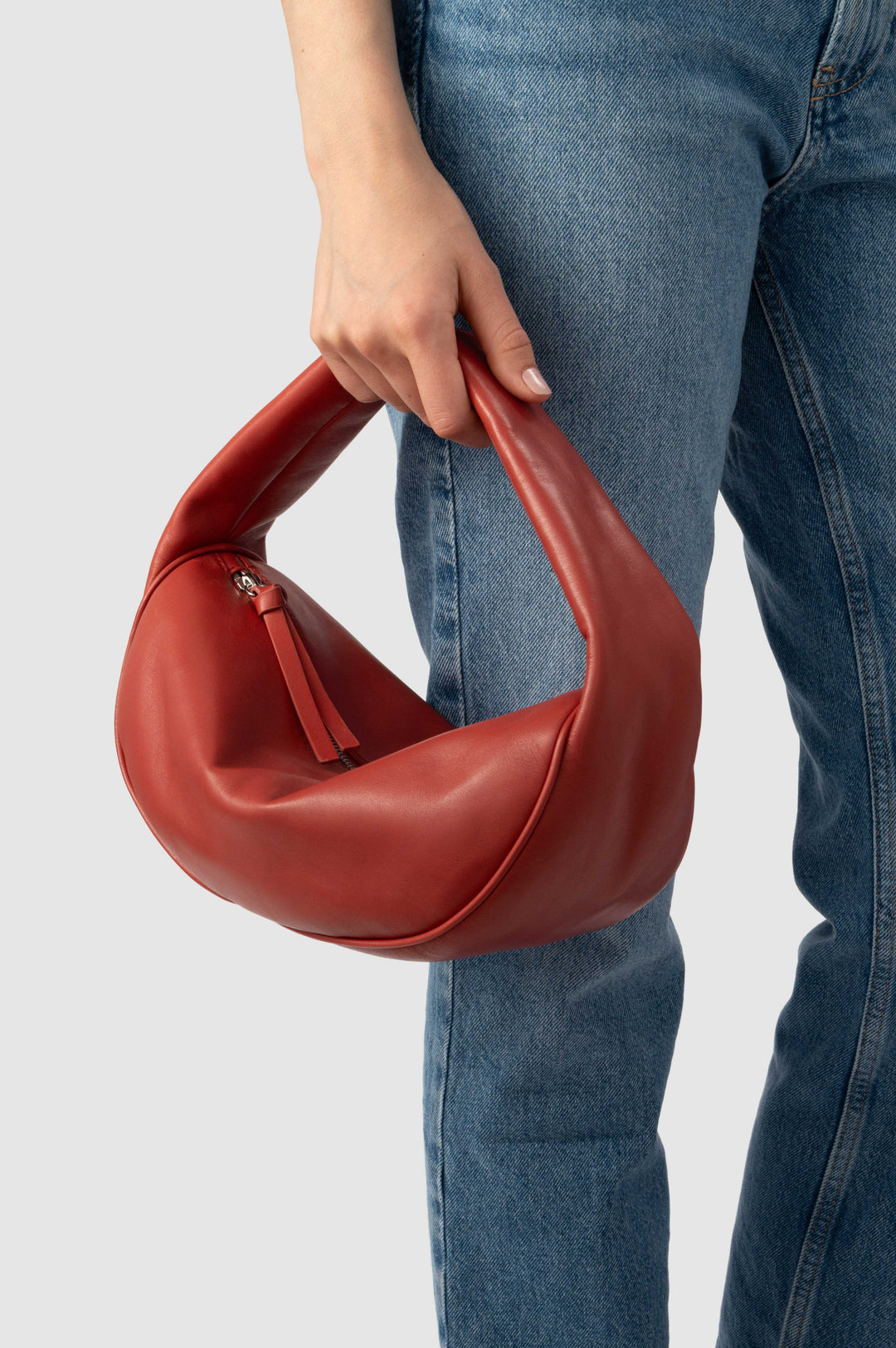 Cush Blood Red Nappa Leather Shoulder Bag