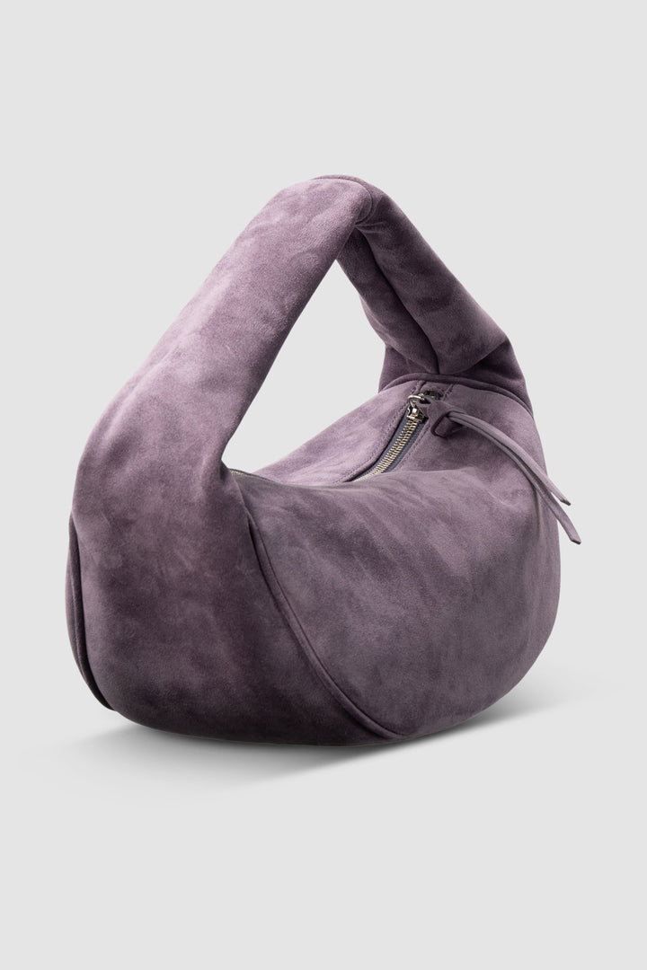 Cush Deep Purple Suede Leather Shoulder Bag