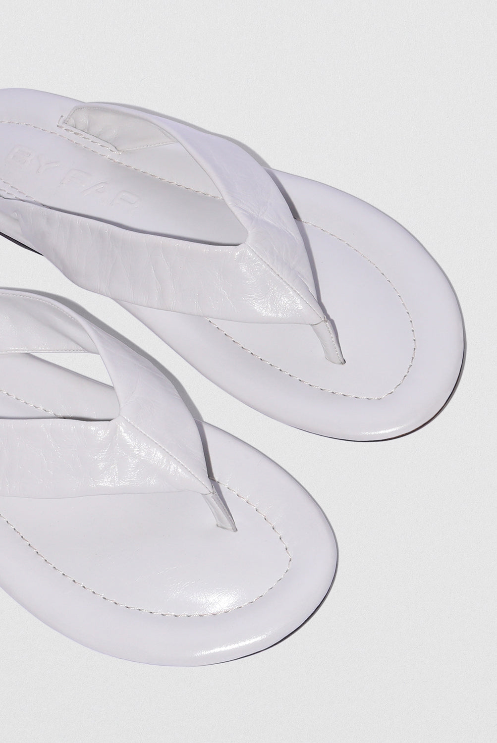 Dasha Burrata Creased Calf Leather Flip-Flop Sandal