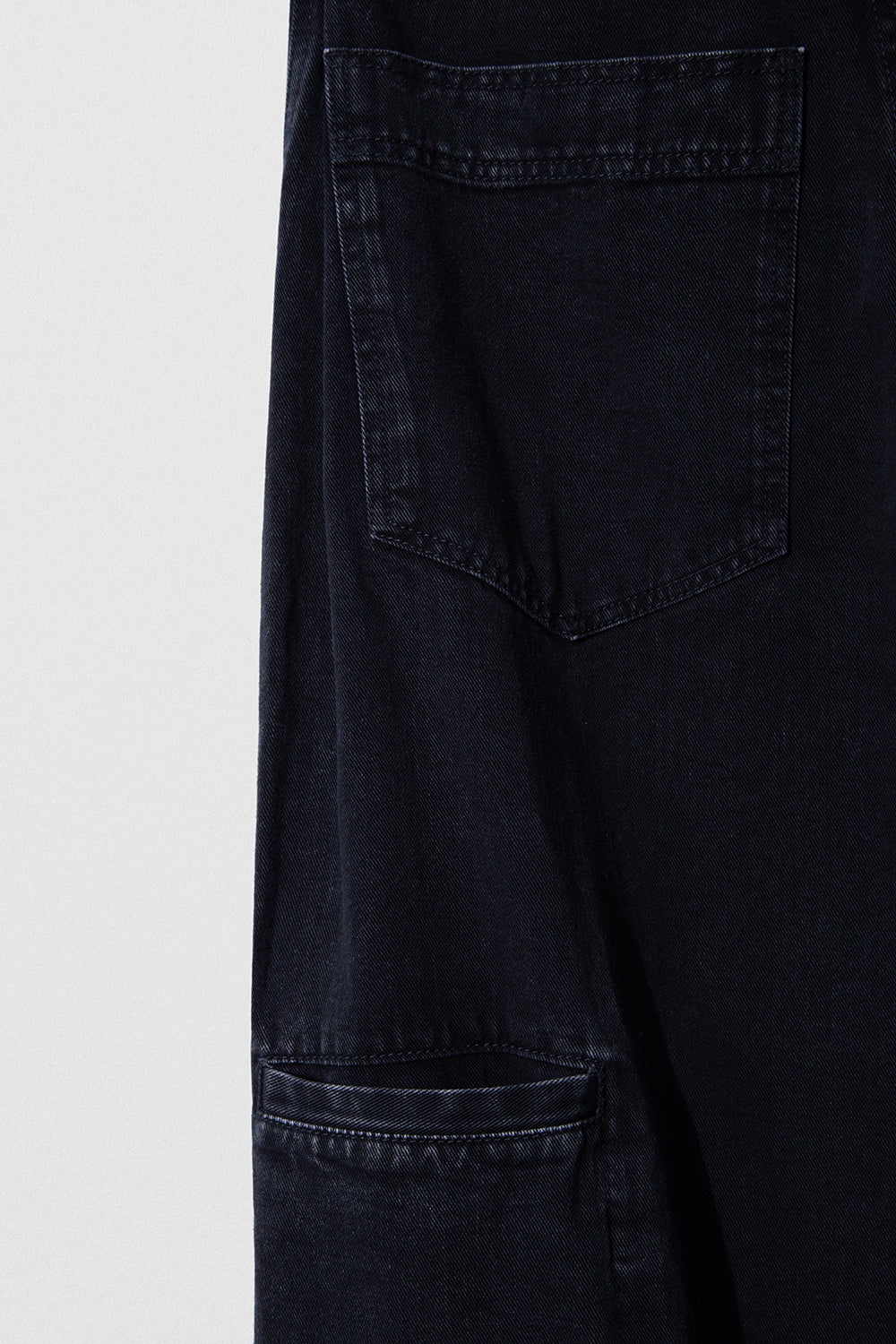 D Denim Wide Trouser Black Wash Cotton