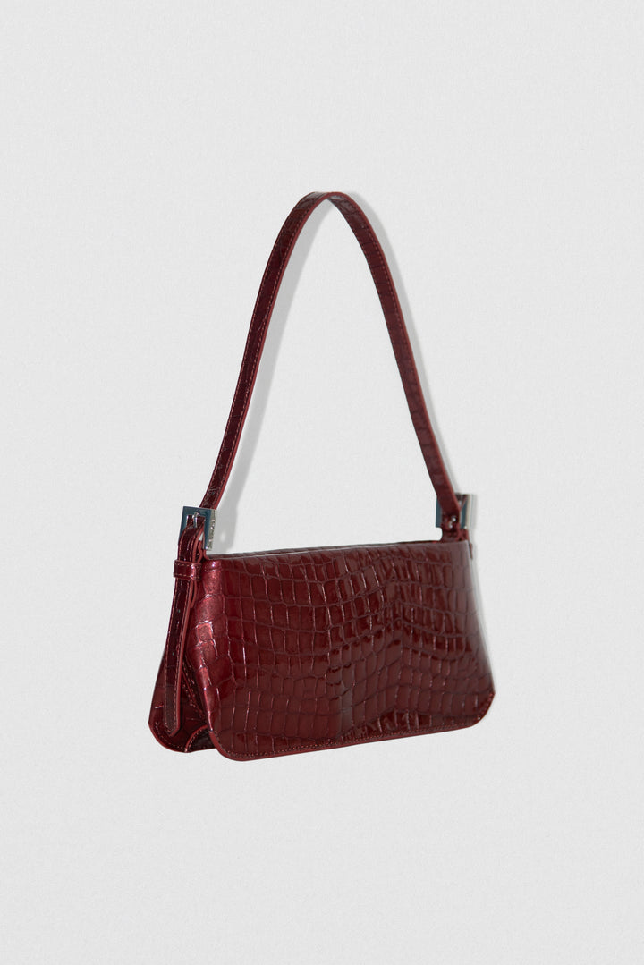 Dulce Autumn Glossy Croco Embossed Leather