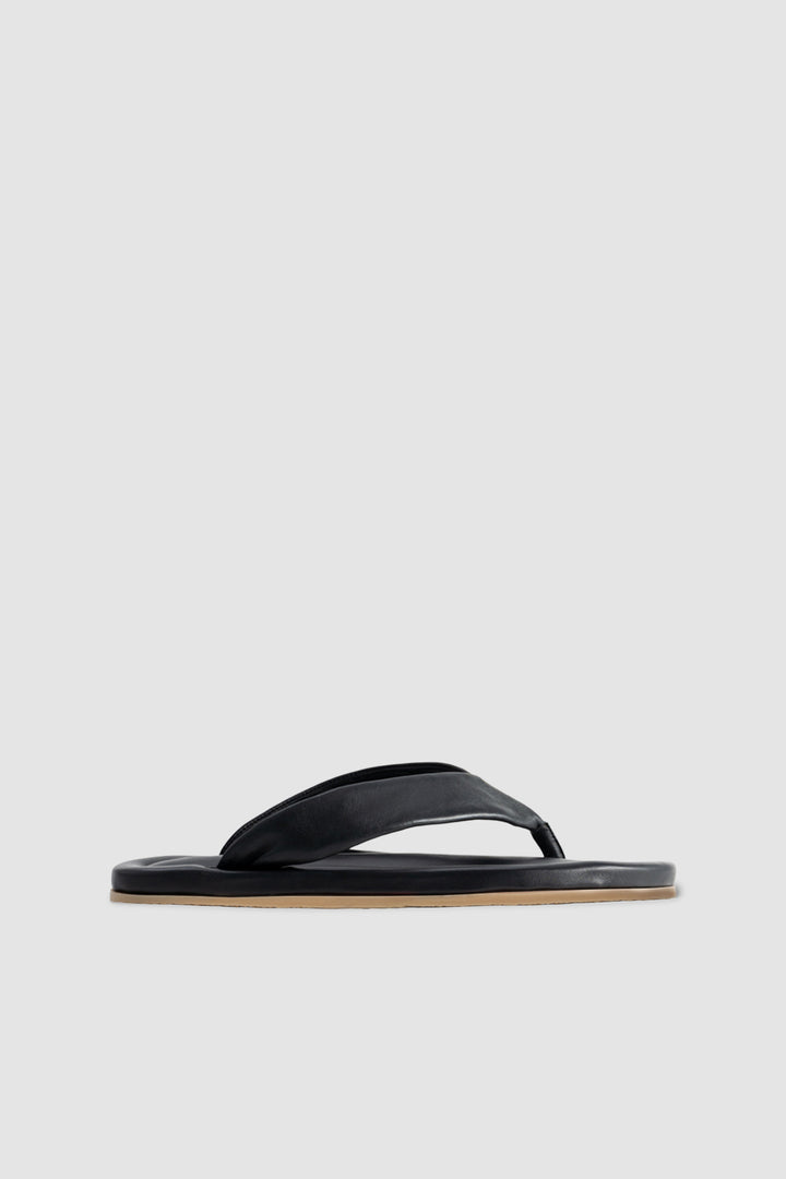 Dasha 2.0 Black Nappa Leather Flip-Flop Sandal