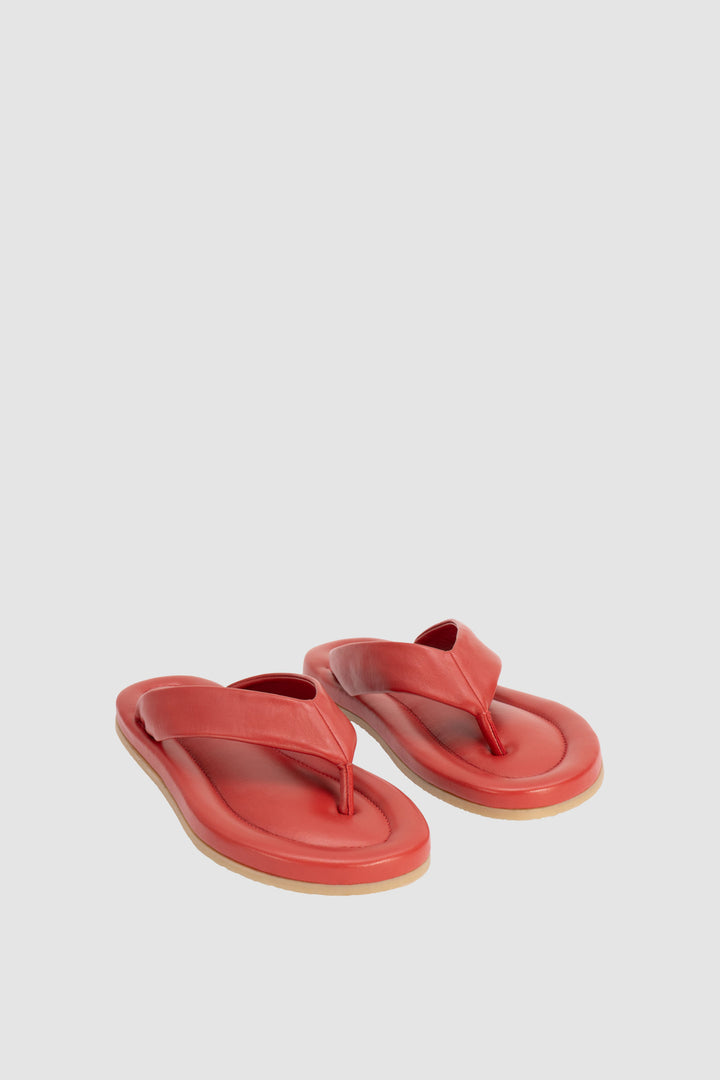 Dasha 2.0 Blood Red Nappa Leather Flip-Flop Sandal