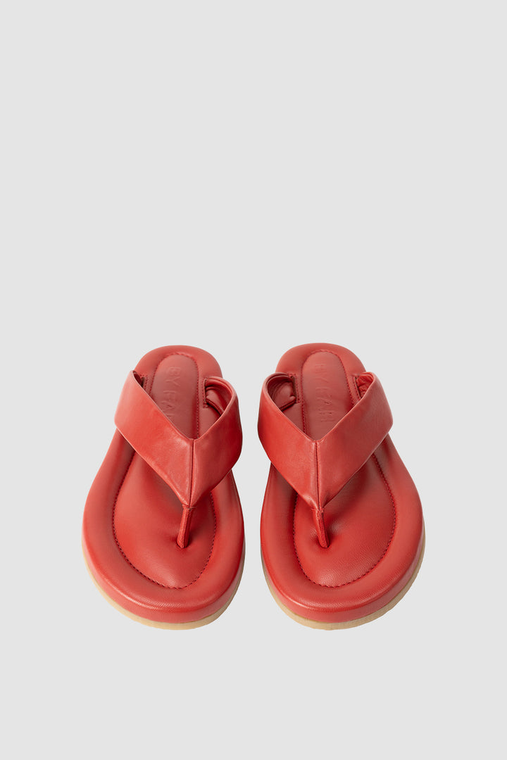 Dasha 2.0 Blood Red Nappa Leather Flip-Flop Sandal