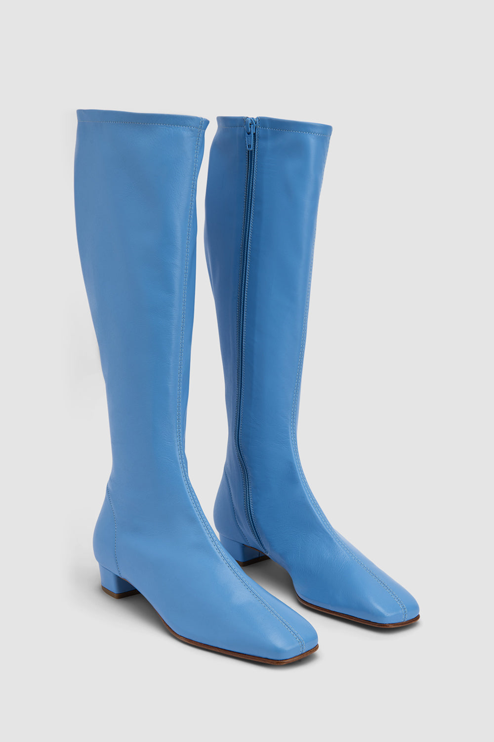 Edie Cyan Nappa Leather Knee-High Boot