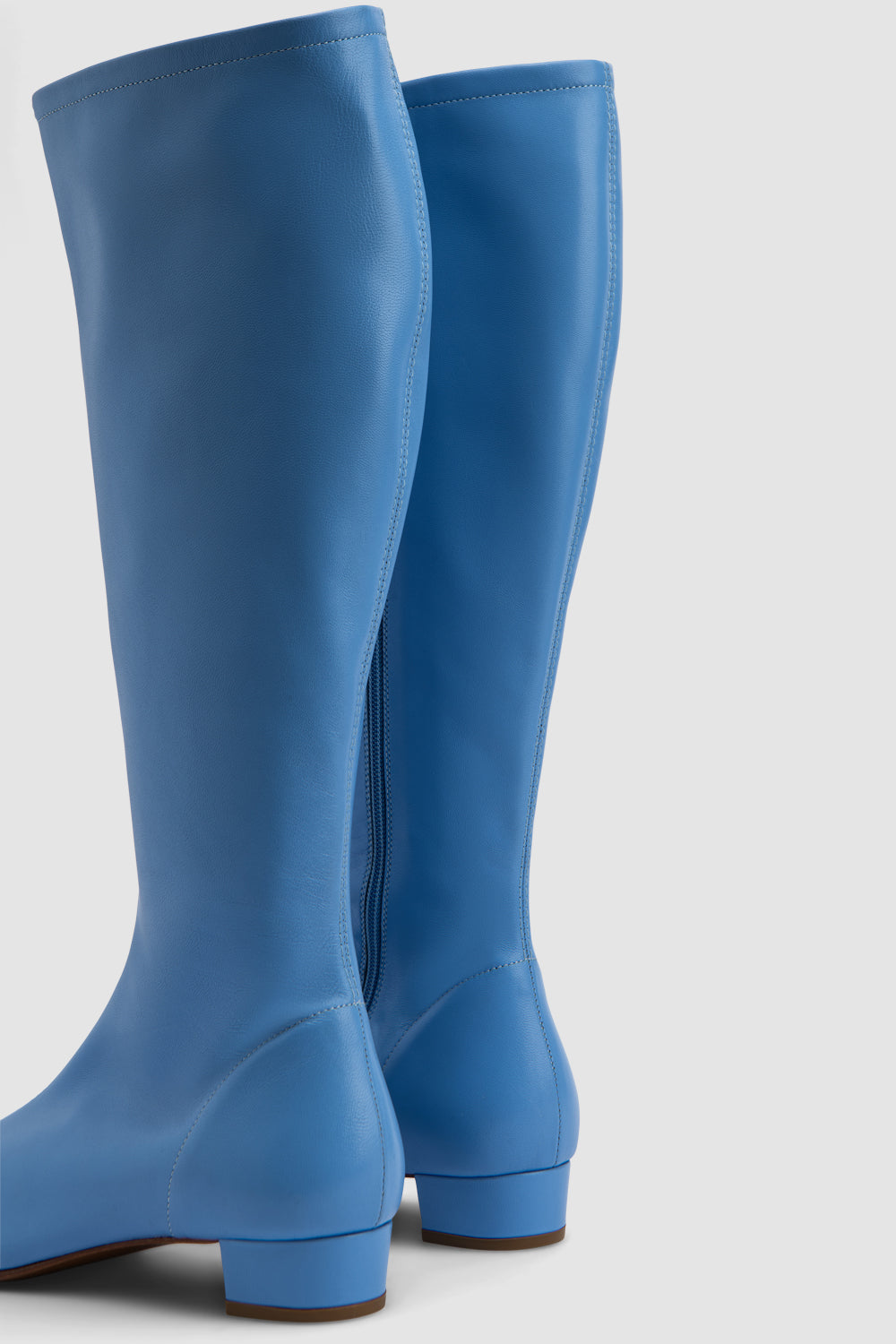 Edie Cyan Nappa Leather Knee-High Boot