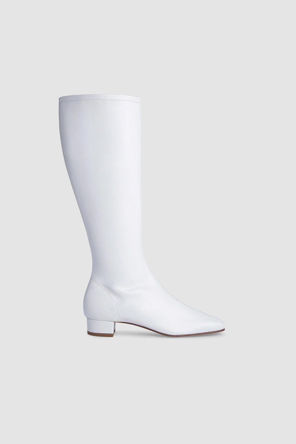 Edie White Nappa Leather Knee-High Boot