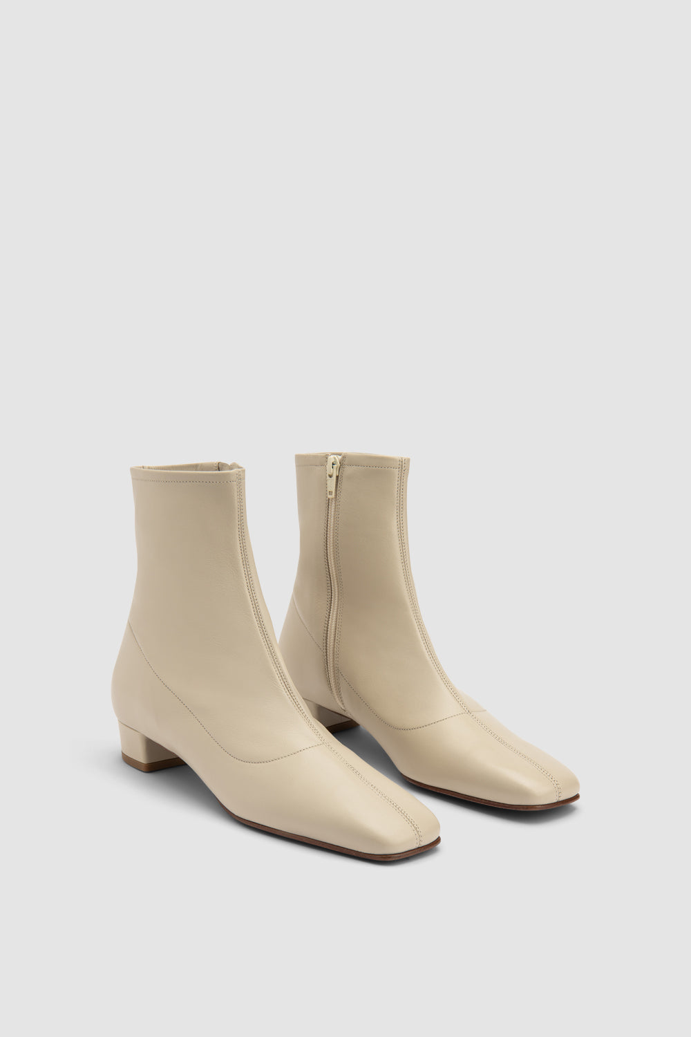 Este White Leather Ankle Boot