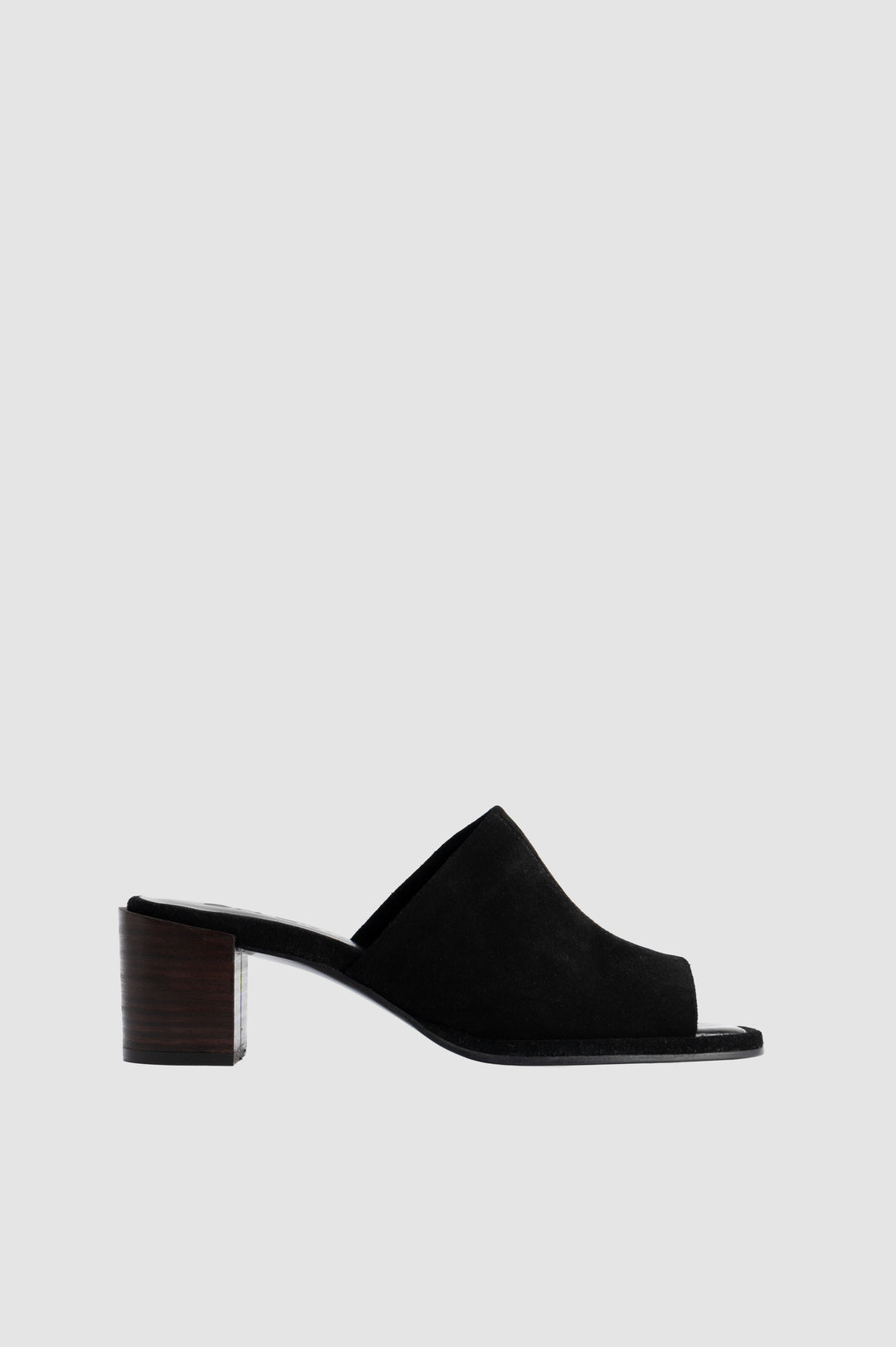 Francisco Black Suede Leather Mule