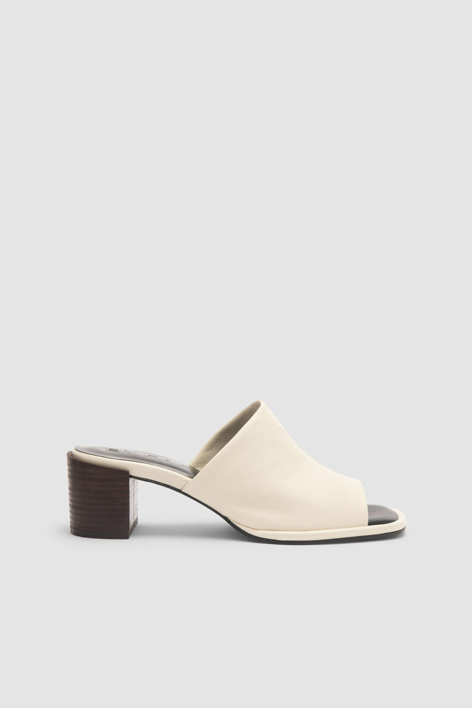 Francisco Limewash and Ristretto Leather Mule – BY FAR