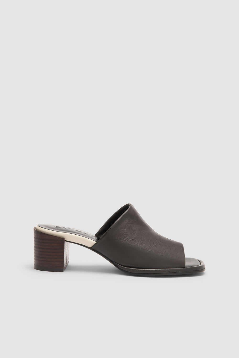 Francisco Ristretto and Limewash Lamb Nappa Leather Mule – BY FAR