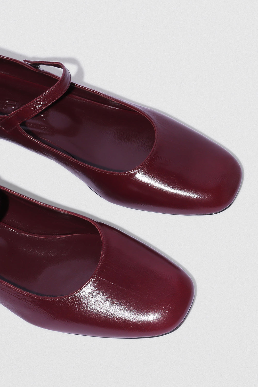 Ginny Sour Cherry Eel Embossed Leather Mary Jane Pump