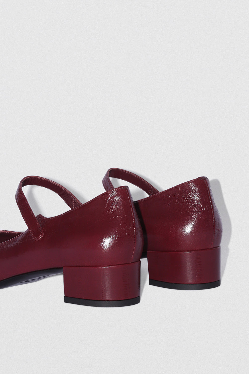 Ginny Sour Cherry Eel Embossed Leather Mary Jane Pump