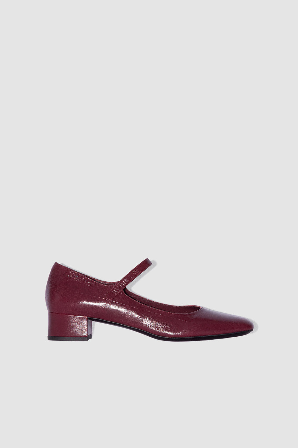 Ginny Sour Cherry Eel Embossed Leather Mary Jane Pump