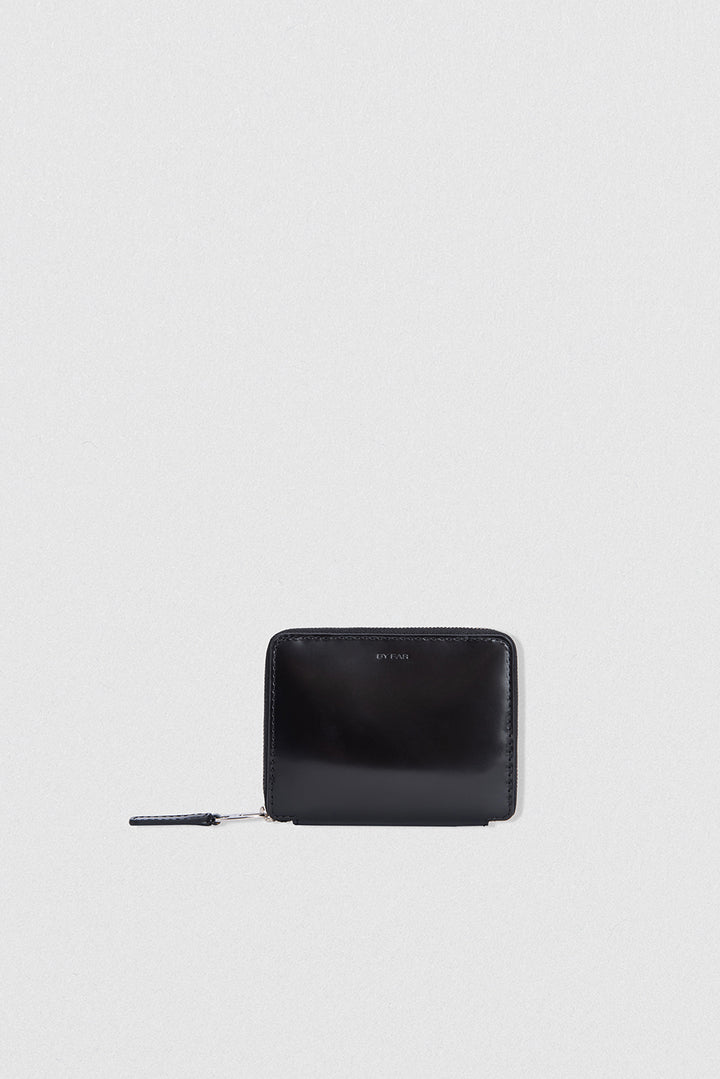 Glide Wallet Black Semi Patent Leather