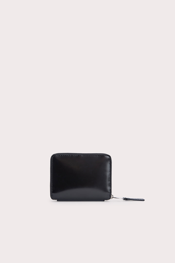 Glide Wallet Black Semi Patent Leather