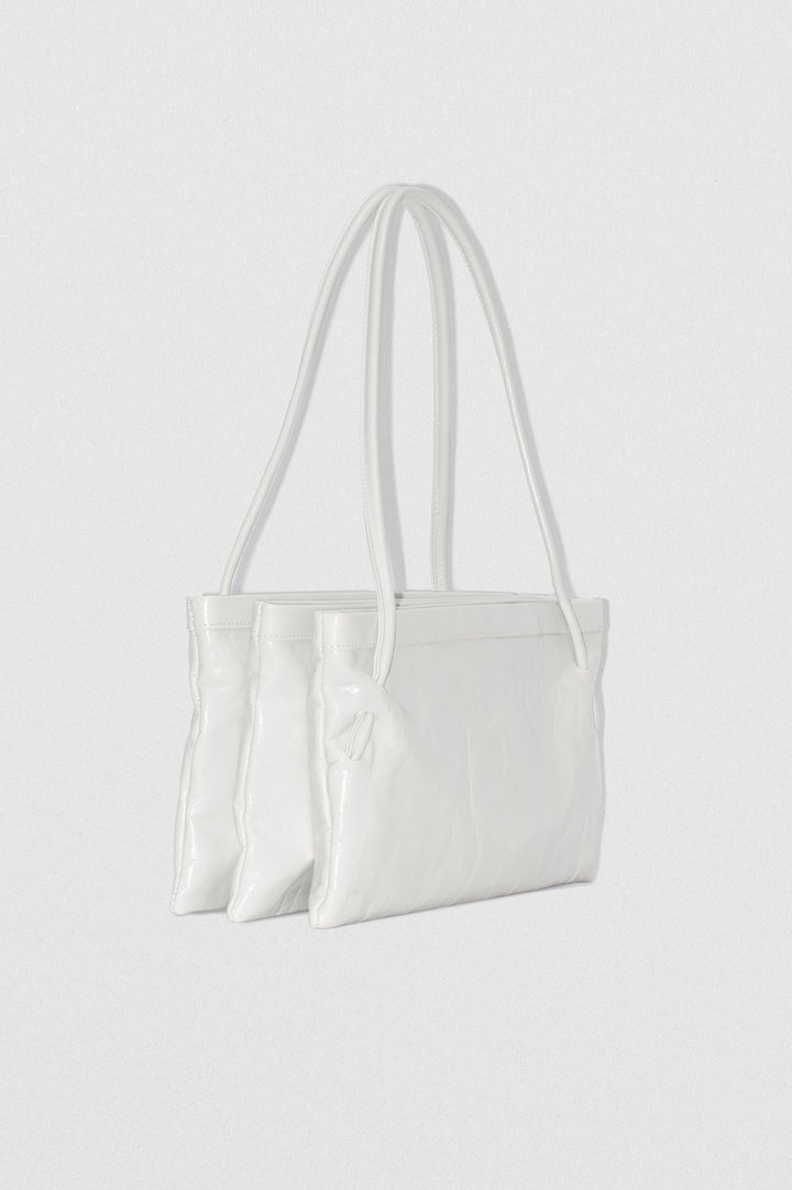Hannah Burrata Creased Calf Leather Shoulder Bag