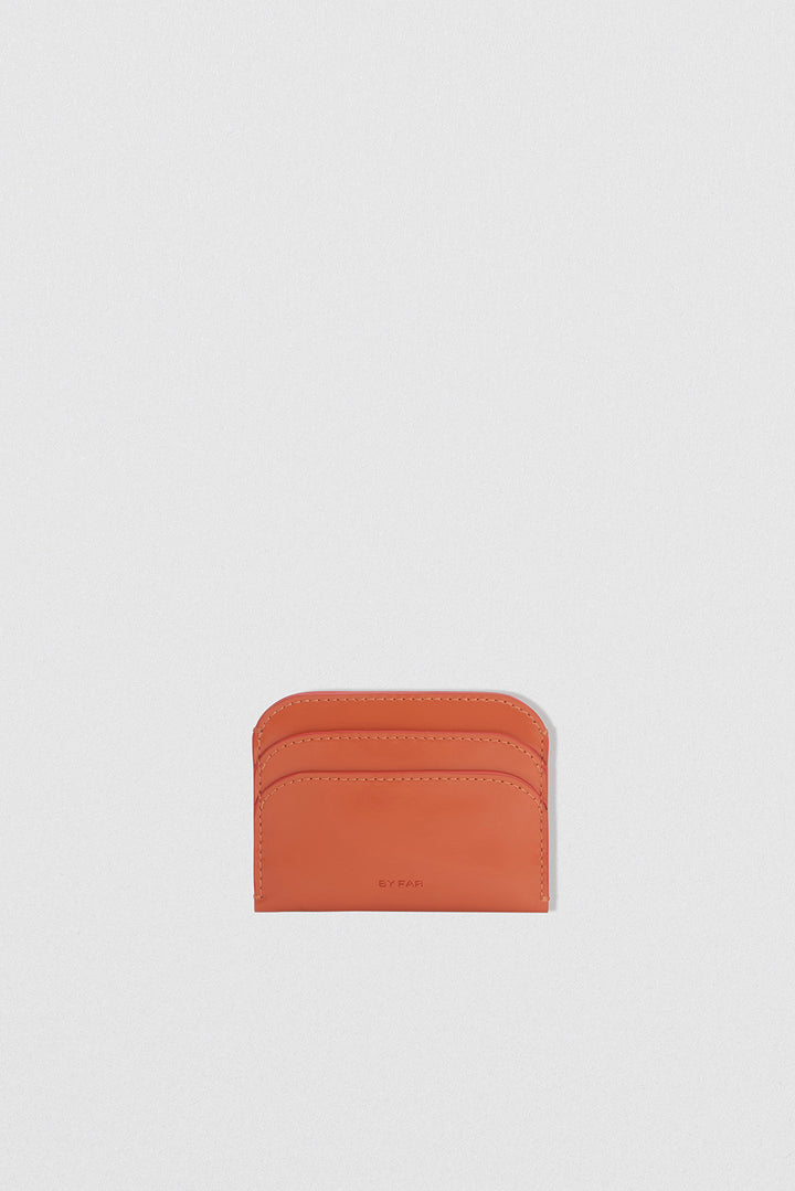 Horizon Card Holder Burnt Orange Semi Patent Leather