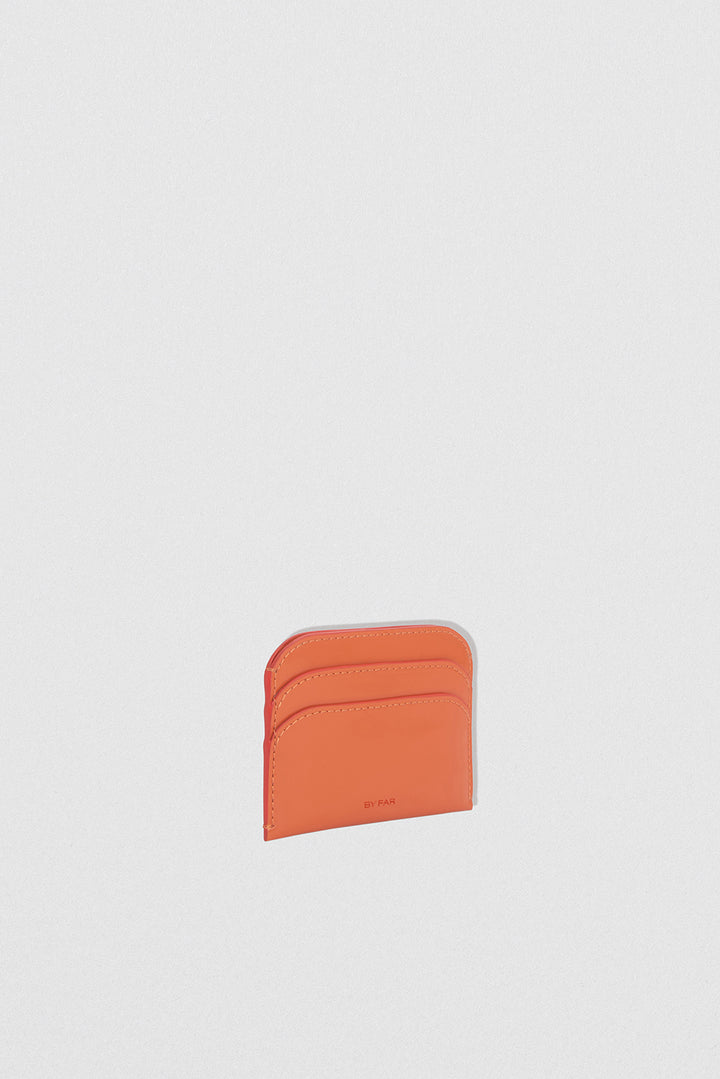 Horizon Card Holder Burnt Orange Semi Patent Leather