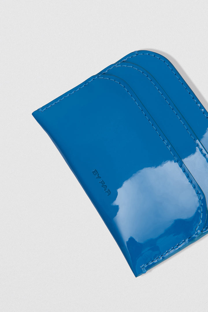 Horizon Card Holder Cerulean Patent Leather