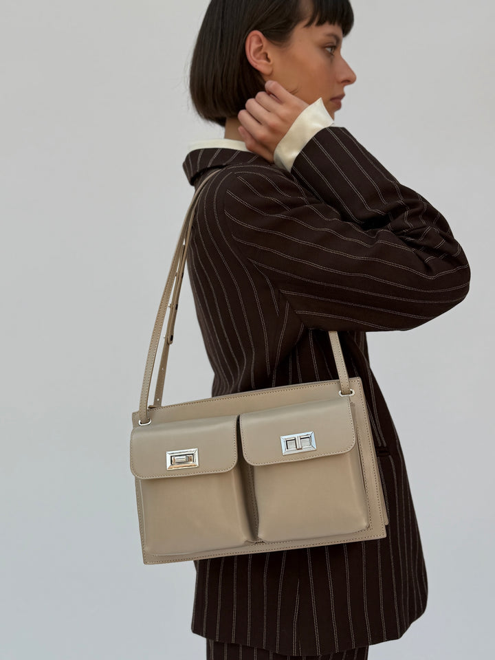 Billy Tote Dryland Creased Calf Leather Shoulder Bag