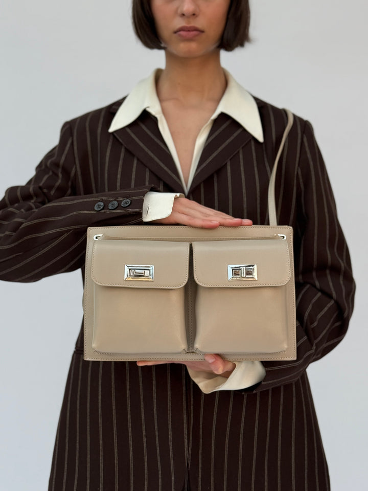 Billy Tote Dryland Creased Calf Leather Shoulder Bag
