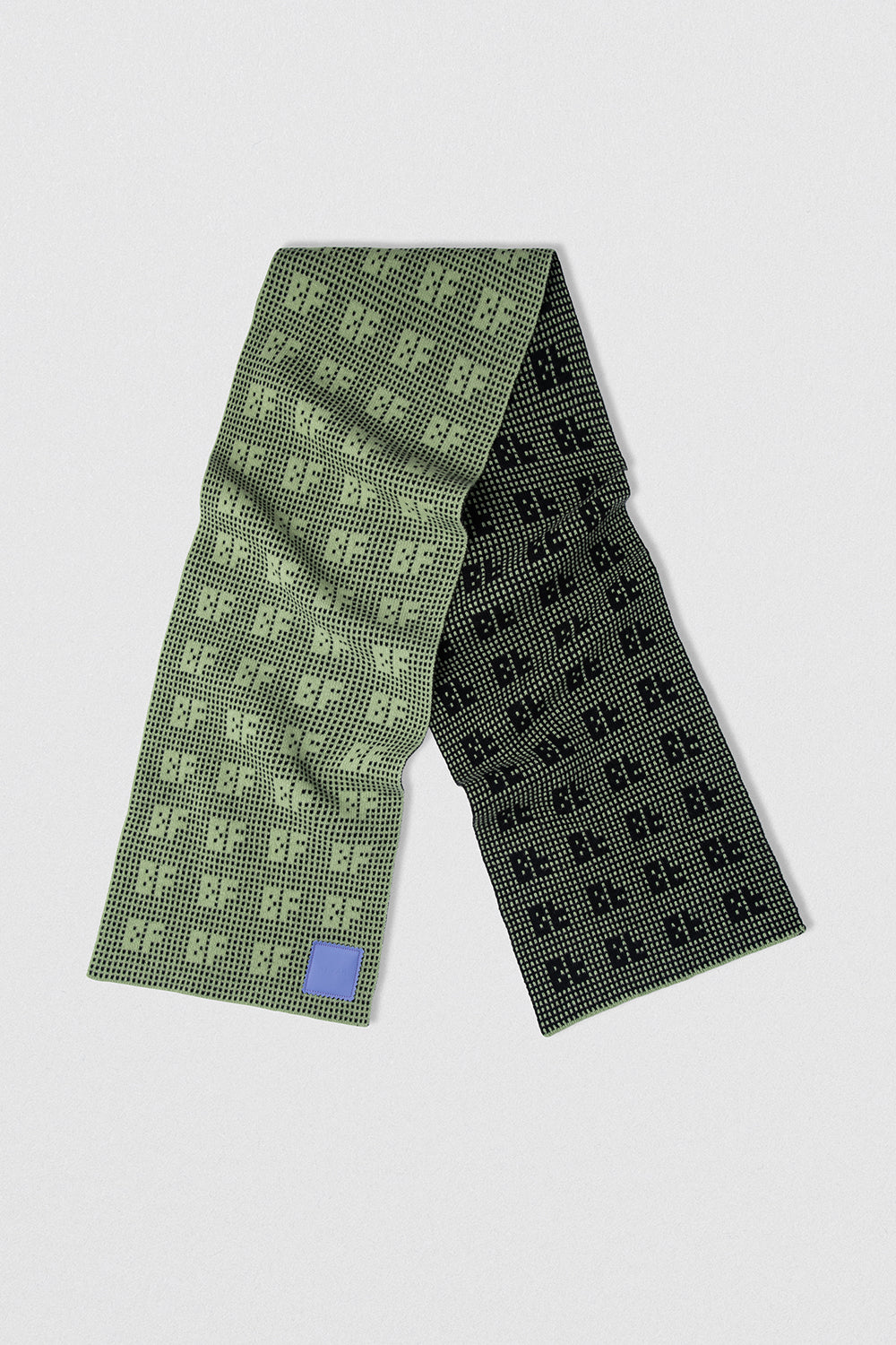 Jacquard Grid Scarf Camouflage Wool