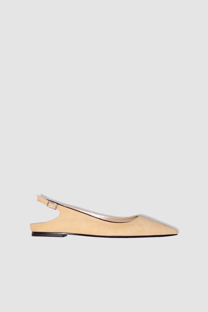 Koyna Reed Kid Suede Leather Slingback Flat