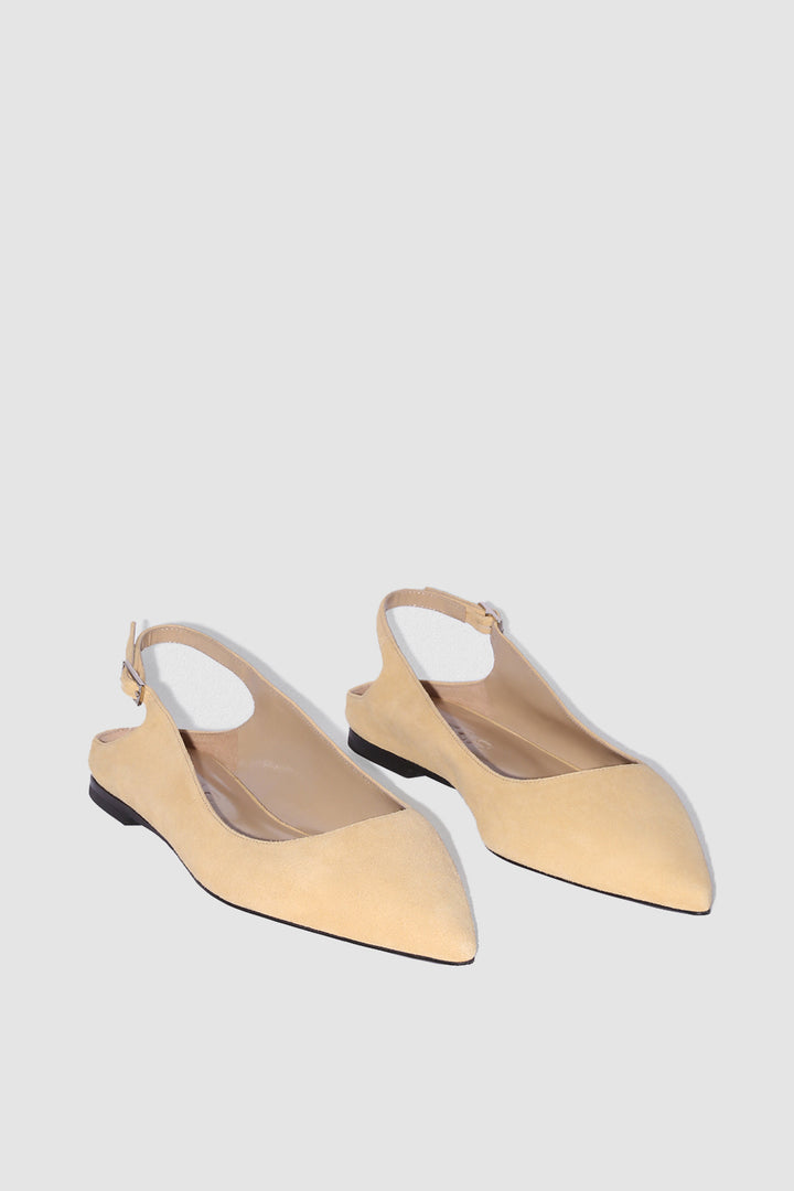 Koyna Reed Kid Suede Leather Slingback Flat