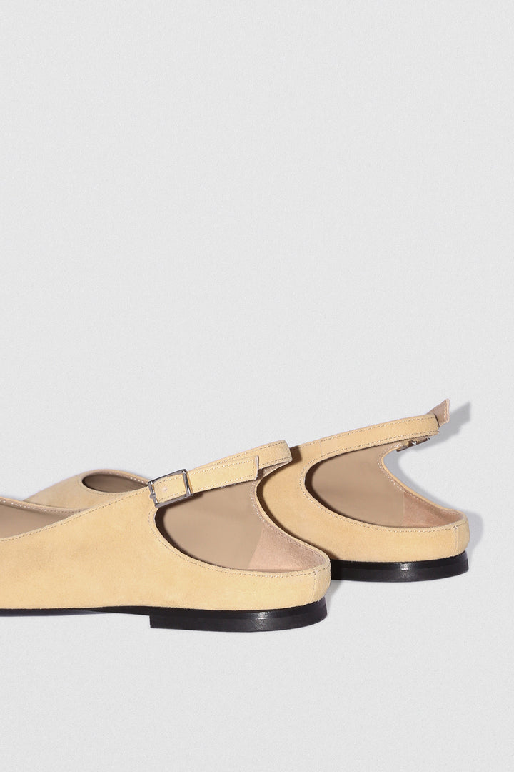 Koyna Reed Kid Suede Leather Slingback Flat