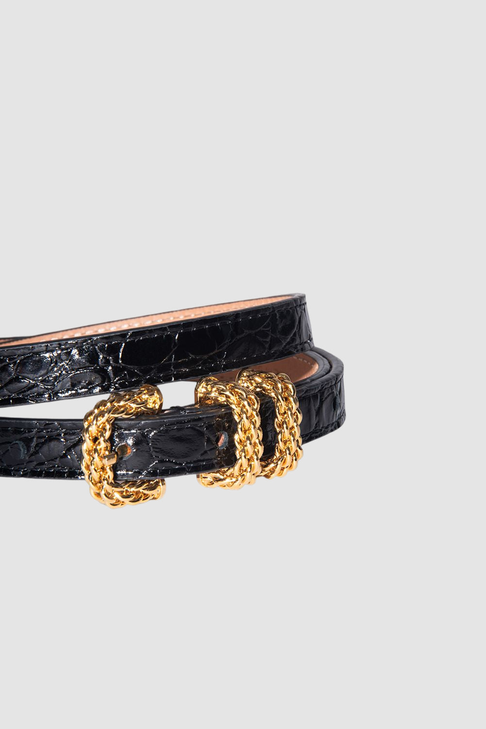 Kat Croco Embossed Belt