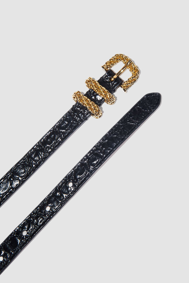 Kat Croco Embossed Belt