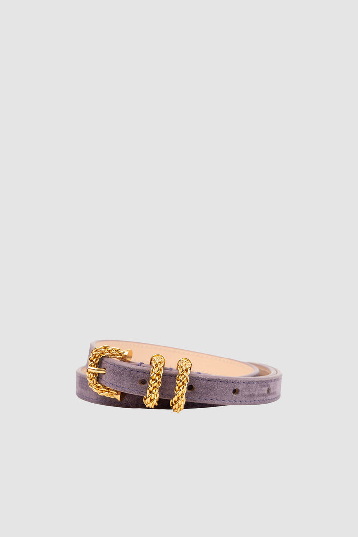 Kat Deep Purple Suede Leather Belt