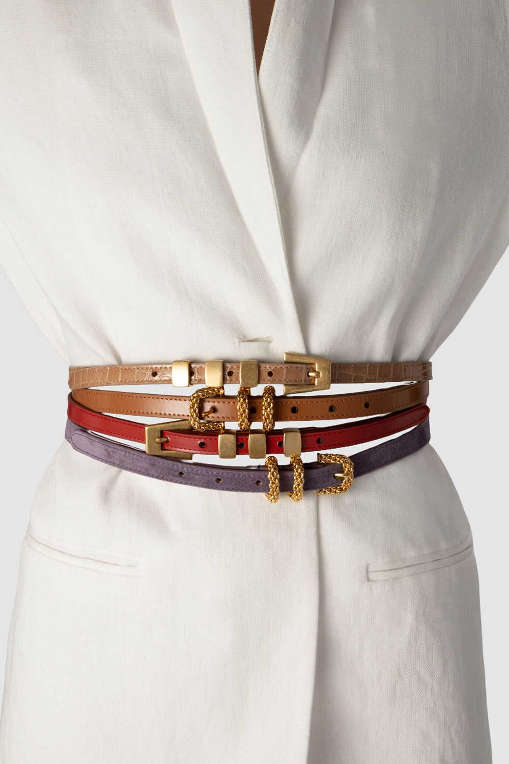 Kat Summer Tan Semi Patent Leather Belt