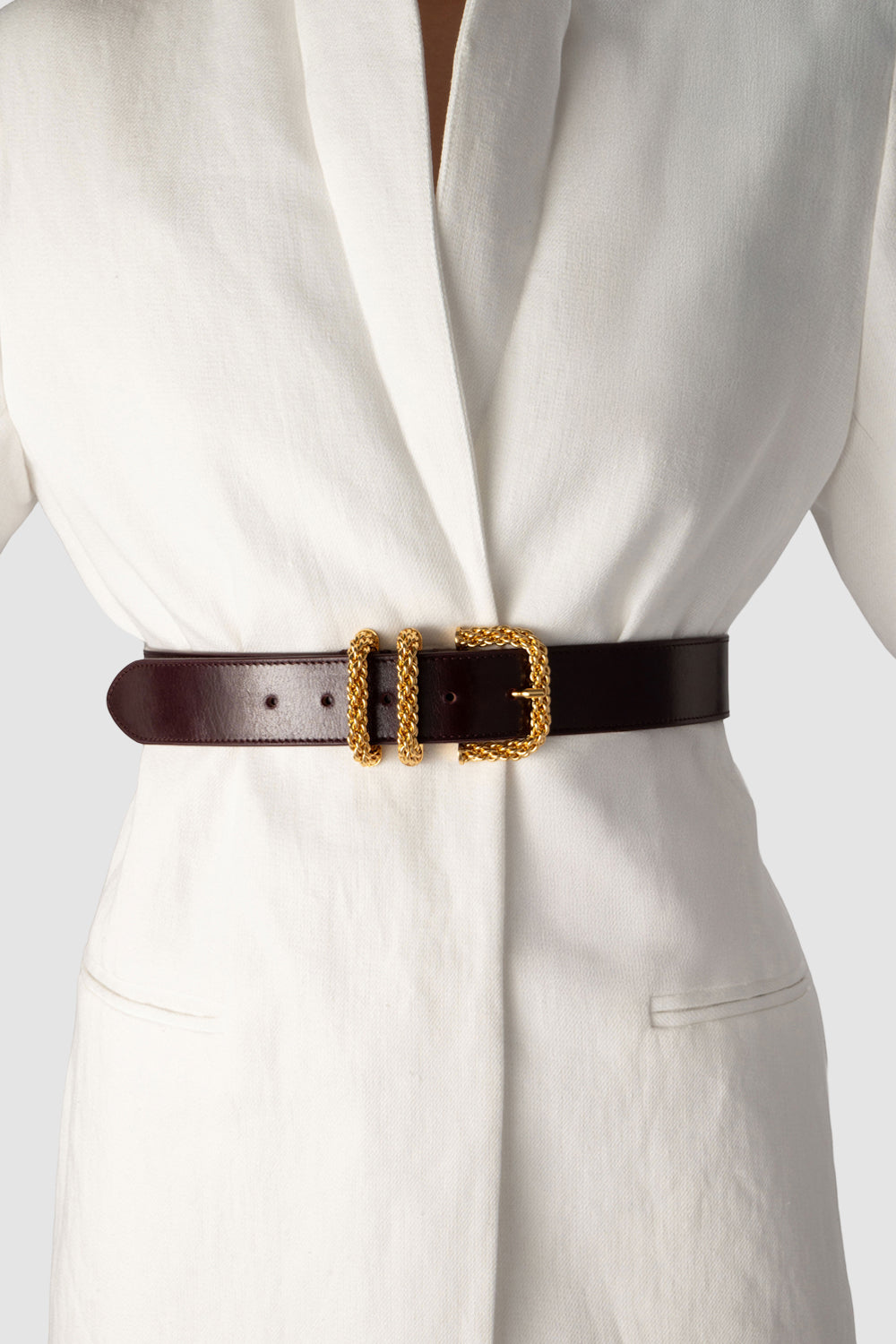 Katina Grape Calf Leather Belt