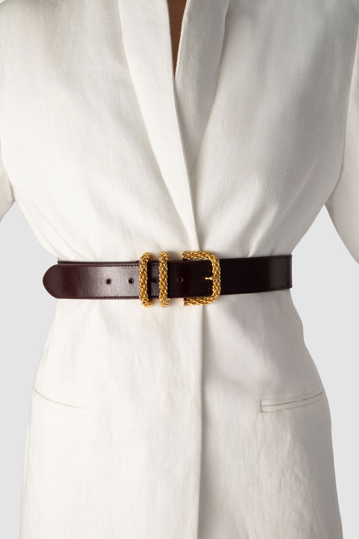 Katina Grape Calf Leather Belt