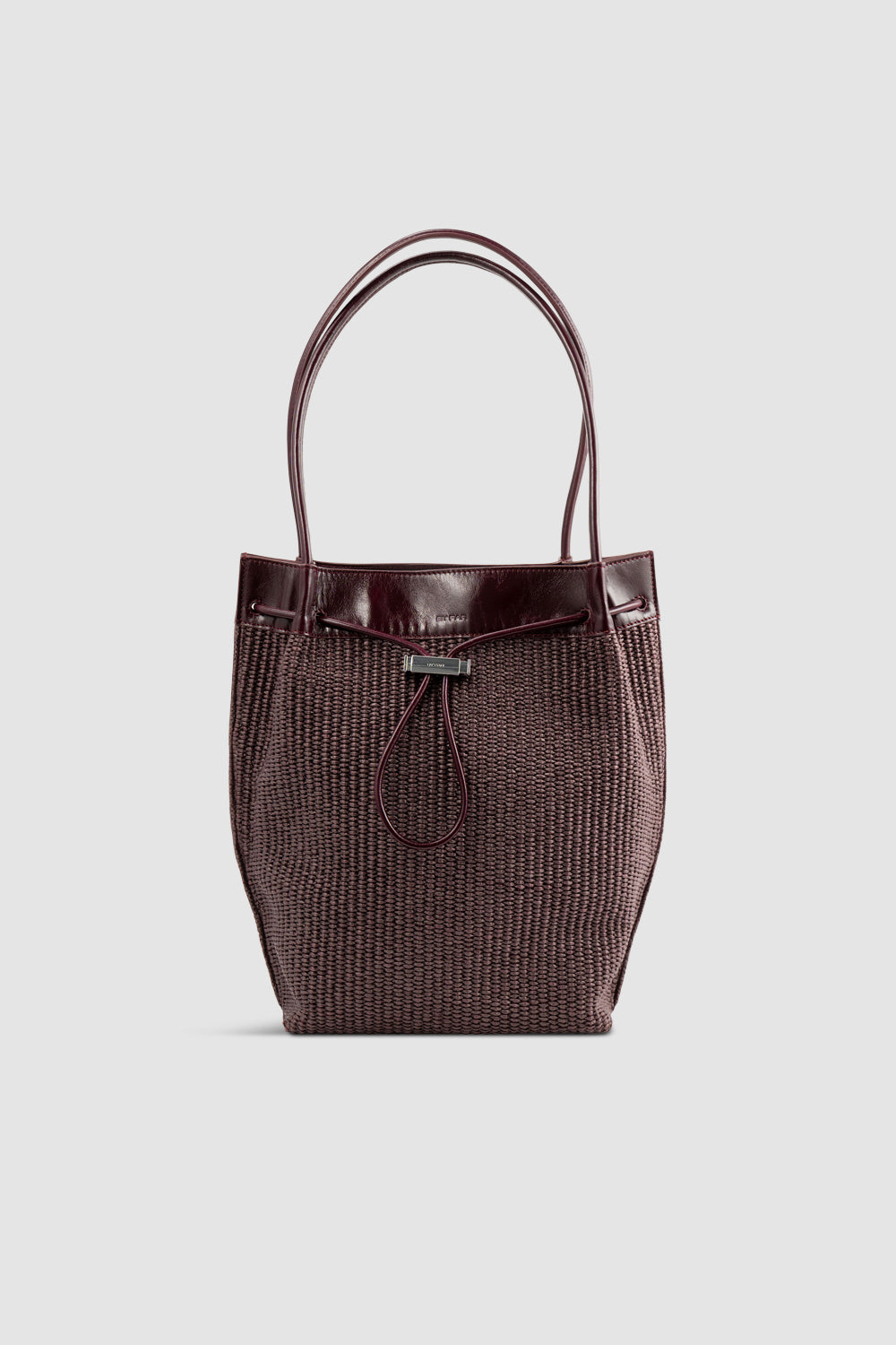 Kayla Grape Raffia and Calf Leather Shoulder Bag
