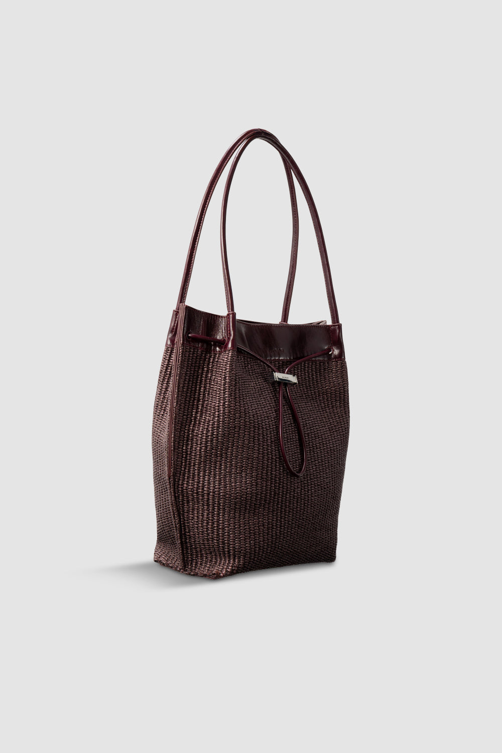 Kayla Grape Raffia and Calf Leather Shoulder Bag