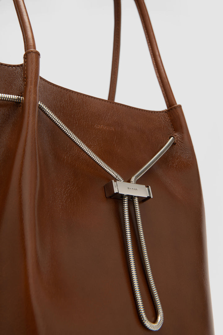 Kayla Tan Distressed Leather Shoulder Bag