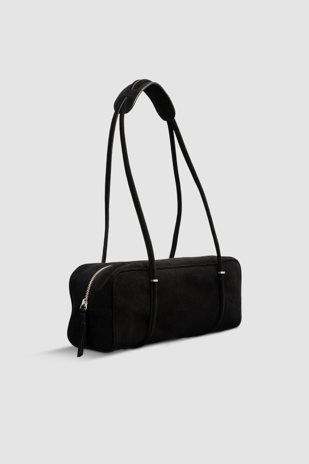 Kimberly Black Suede Leather Shoulder Bag