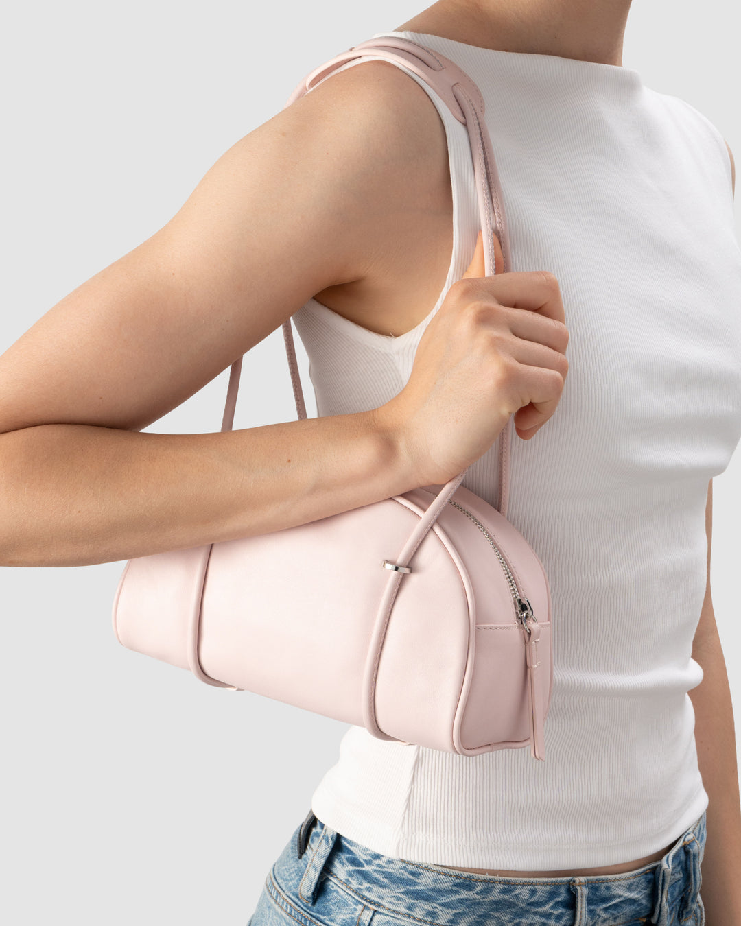 Kimberly Bowler Baby Pink Nappa Leather Top-Handle Bag