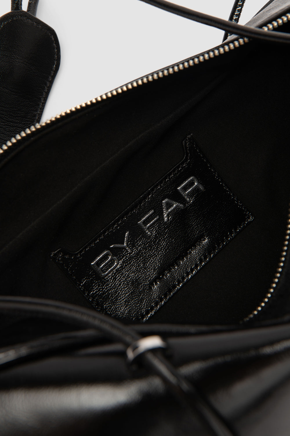 Kimberly Black Glossy Textured Leather Shoulder Bag