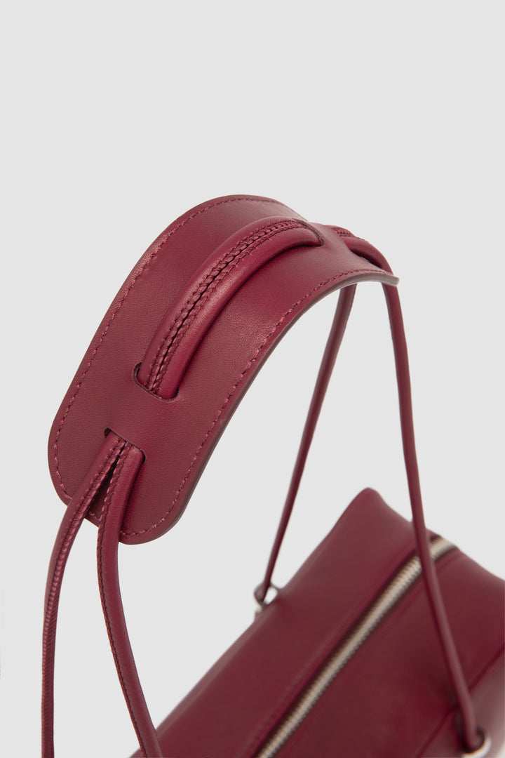 Kimberly Sour Cherry Nappa Leather Shoulder Bag
