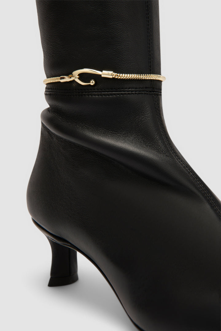 Kitten Stretch Stevie Black Nappa Leather Boot