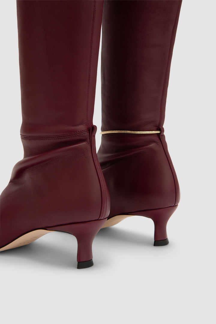 Kitten Stretch Stevie Sour Cherry Nappa Leather Boot