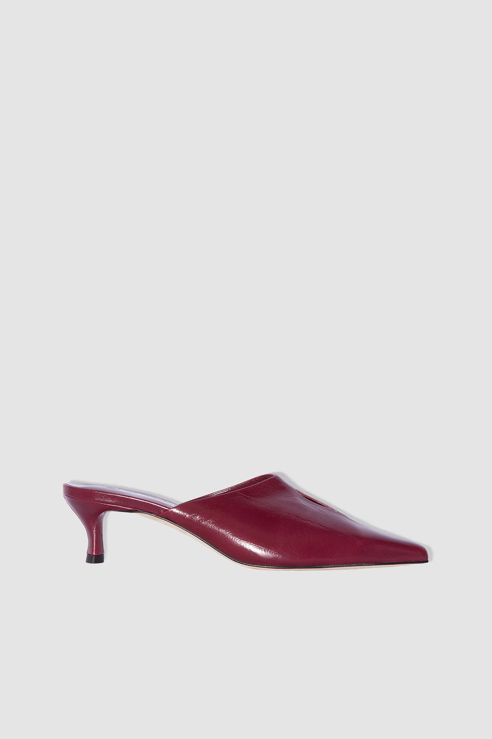 Luciana Sour Cherry Eel Embossed Leather Mule